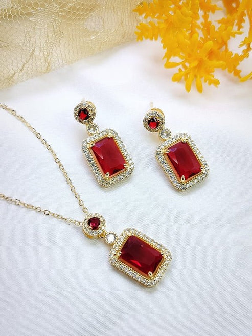 Elegant Royal Gemstone Necklace Set – Luxury Jewelry Gift for Women