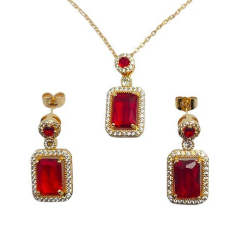 Elegant Royal Gemstone Necklace Set – Luxury Jewelry Gift for Women