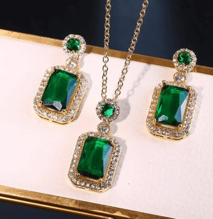 Elegant Royal Gemstone Necklace Set – Luxury Jewelry Gift for Women
