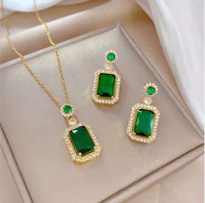 Elegant Royal Gemstone Necklace Set – Luxury Jewelry Gift for Women